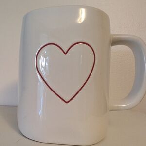 Rae Dunn White Mug with Red Heart